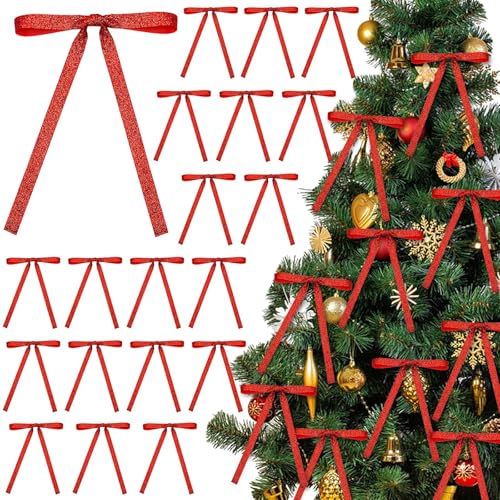 BOARDFEB Weihnachtsbaum Schleifen, 36 Stück Vintage Glitzer Rot Schleifen für Weihnachtsbaum Weihnachtsbaumschmuck für Weihnachten Basteln Heimdekoration Hochzeit Garten Outdoor Deko BOARDFEB Weihnachtsbaum Schleifen, 36 Stück Vintage Glitzer Rot Schleifen für Weihnachtsbaum Weihnachtsbaumschmuck für Weihnachten Basteln Heimdekoration Hochzeit Garten Outdoor Deko von BOARDFEB