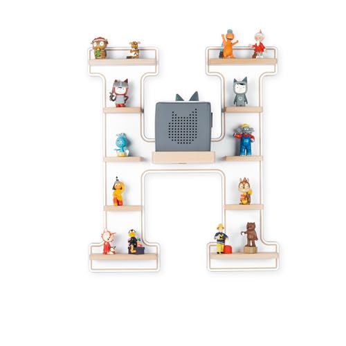 Boarti Kinder Regal Buchstabe H in Weiß - geeignet für die Toniebox und ca. 48 Tonies - zum Spielen und Sammeln, 1066 von BOARTI