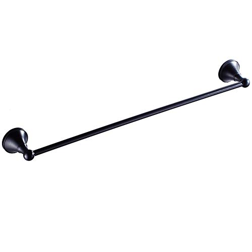 BOATX Nostalgie Retro Bad Handtuchstange 60cm Einzeln Handtuchhalter Badetuchhalter Badetuchstange Wandmontage Handtuch Halter für Badezimmer Zubehör (Schwarz Öl Eingerieben Bronze Gebürsteter) von WEIPAI