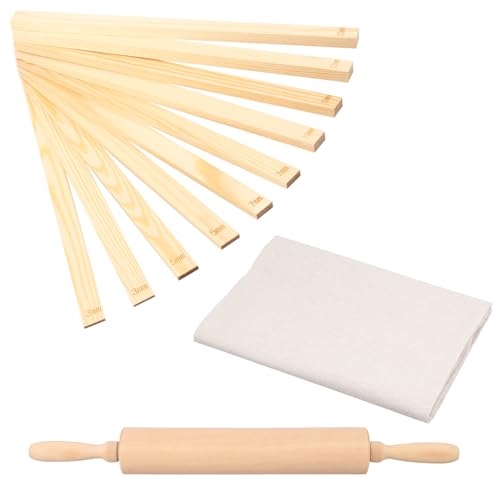 12 Stück Töpferwerkzeug Töpfer Rollführungsstäbe Teighölzer Töpferei Werkzeuge Töpferzubehör mit Tonrolle und Sisaltuch für DIY-Handwerk Töpfer Tonschnitz Schnitzen Töpferwerkstätten Heimwerker(45 cm) 12 Stück Töpferwerkzeug Töpfer Rollführungsstäbe Teighölzer Töpferei Werkzeuge Töpferzubehör mit Tonrolle und Sisaltuch für DIY-Handwerk Töpfer Tonschnitz Schnitzen Töpferwerkstätten Heimwerker(45 cm) von BOBASH