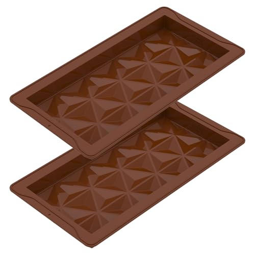 2 Stück Schokoladenform Silikon Tief Schokoladentafel Form Silikonform Schokolade Silikonform Braun Wiederverwendbares Silikon Schokolade Bar Dicke Form Deep Break Apart Candy Bar Forme von BOBASH
