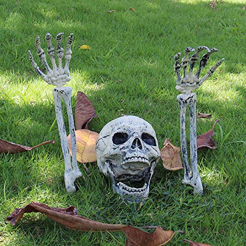 Halloween Deko Skelett Schädel, Halloween Dekoration Skelett Totenkopf Deko, Realistisch Grausigkeit Begraben Lebend Skelett Schädel, Schädel Deko Garten für Halloween Garten Hof Rasen Dekoration von BOBASH
