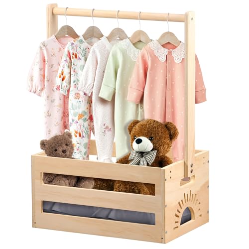 Holz Babyparty Geschenk Korb Kleiderschrank Baby Aufbewahrungskorb mit Griff Holz Babyparty Schrank für Geburtstage Weihnachten Neue Eltern von BOBASH
