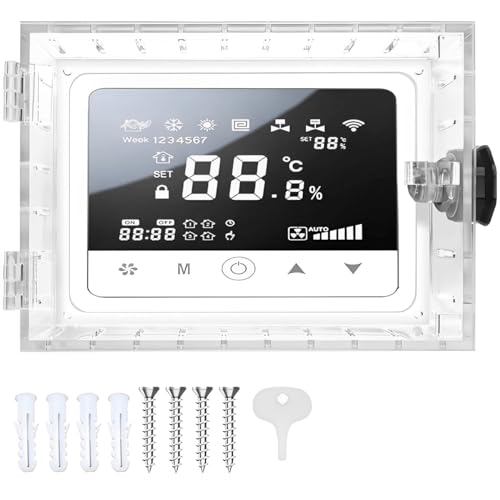 Thermostat-Box mit Kombination Transparente Thermostat-Verriegelung Abdeckung Thermostat-Schutzabdeckung aus Acryl Wandschutz Box Thermostat für die meisten THE von BOBASH