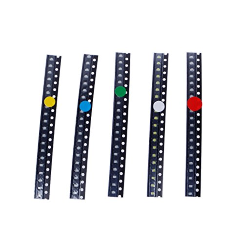 BOBEINI 100 Stück 5 Farben SMD 0805 LED Licht Rot Grün Blau Gelb Weiß Assotment Kit von BOBEINI