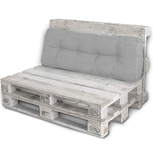 Bobo LACESTONE Palettenkissen Palettenauflagen Sitzkissen Rückenlehne Kissen Palette Polster Sofa Couch (Rückenteil, Hellgrau) von BOBO