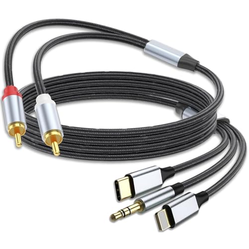 BOBOPACK Audio Kabel, Digital Audio Kabel, Audio Cable 3 5 Klinke auf 3 5 Klinke, USB Typ C zu 2 RCA 3.5mm Audio Konverter für Mobiltelefone/Tablets/Media Player von BOBOPACK