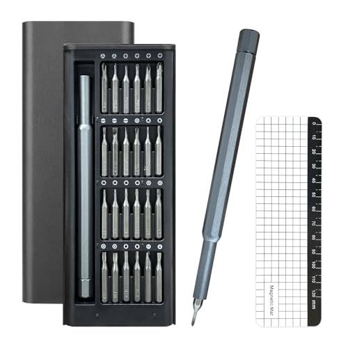 BOBOPACK Kleine Schraubenzieher Set, 25 in 1 Mini Screwdriver Set, Feinmechaniker Schraubendreher Set, Feinwerkzeug Set Geeignet für iPhone, iPad, MacBook, Computer, Brillen, Uhren (schwarz) von BOBOPACK