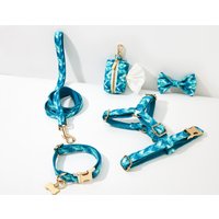 Verstellbares Hundegeschirr Kein Pull-Hundegeschirr Haustierweste, Niedliches Personalisiertes Welpen-Hundegeschirr-Leine-Halsband-Set, Kleiner Welpe von BOBOPUP