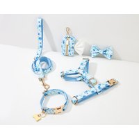 Verstellbares Hundegeschirr Kein Pull-Hundegeschirr Haustierweste, Niedliches Personalisiertes Welpen-Hundegeschirr-Leine-Halsband-Set, Kleiner Welpe von BOBOPUP