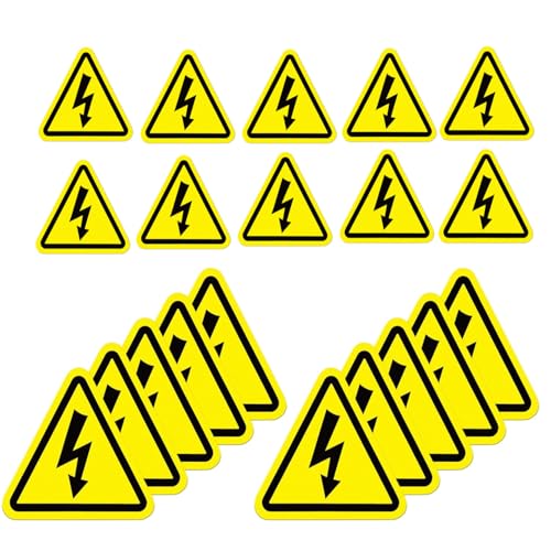 BOBOZHONG 20 Stück 5cm/10cm Aufkleber Elektro Warnschild Elektrische Spannung Achtung Stark Haftende Sicherheitswarnschilder, Dreieck Schild Folie Selbstklebend von BOBOZHONG