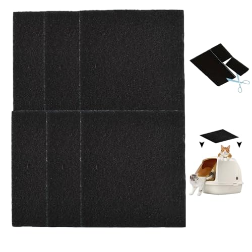 BOBOZHONG Carbon Geruchsfilter,6 Stück Aktivkohlefilter Katzenstreukästen,Ersatz-Kohlefilter für Katzentoiletten,Aktiviert Kohlenstoff Filter,für Katzentoilette Geruchskontrolle,10.5 X 11.5 X 0.5 cm von BOBOZHONG