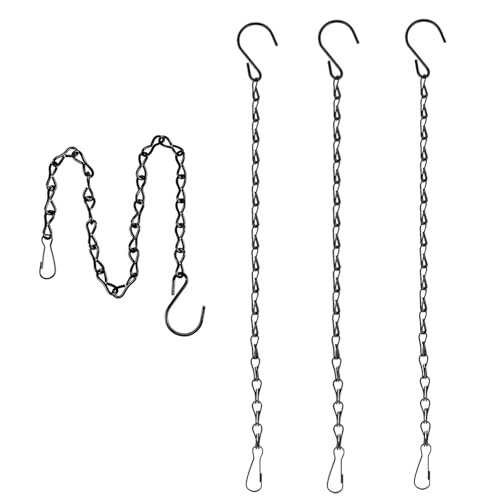 Hanging Basket Chains,Pack of 4 Flower Pot Chain Flower Pot Hanging Hanging Basket Hook 33 cm Metal Chain for Hanging Basket Chain with Hooks for Bird House, Wild Bird Food, Hanging Basket von BOBOZHONG