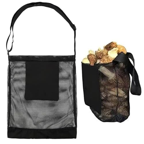 BOBOZHONG Pilz Jagdtasche,Pilze Sammeln Tasche Pilz-Futtertasche mit Verstellbarem Schultergurt Faltbare Pilzsammeltasche Erntetasche Mesh Obstpflücktasche für Camping Wandern,Strandtasche von BOBOZHONG