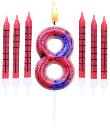 Geburtstagskerzen Set,Geburtstag Zahl Kerzen 8 mit 6Pc Lange Kerzen,Geburtstagskerzen für Kuchen für Mädchen Jungen Frauen Geburtstagsparty Dekorationen Geburtstagskerzen Set,Geburtstag Zahl Kerzen 8 mit 6Pc Lange Kerzen,Geburtstagskerzen für Kuchen für Mädchen Jungen Frauen Geburtstagsparty Dekorationen von BOBOZHONG