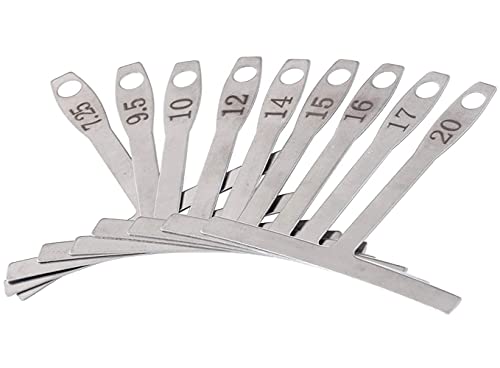 BOBOZHONG Understring Radius Gauge,9PCS Guitar Luthier Tool,Radius Gauge Radiuslehre Edelstahl Understring Radius Lineal Gauge für Stegsatteleinstellungen von BOBOZHONG