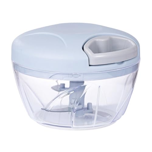 Zwiebelschneider Manuell,Zerkleinerer mit Seilzug Gemüse Zerkleinerer Mini Portable Pull Zwiebel Zerkleinerer Multifunktions Knoblauch Zerkleinerer für Gemüse,Obst,Knoblauch 500ml von BOBOZHONG