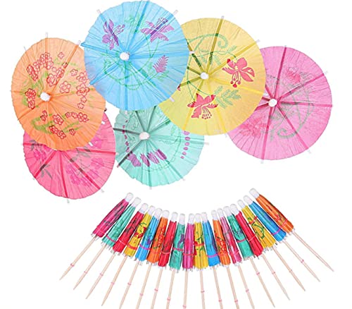 Cocktail Drink Regenschirm,50PCS Papier Regenschirm Sticks Drink Umbrellas Cocktail Picks Regenschirm Zahnstocher Handmade Cocktail Sonnenschirm Sticks Toppers Bambus Zahnstocher für Party Dekoration von BOBOZHONG