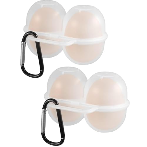 BOBOZHONG Eier transportbox,2 Stücke Eierbehälter für 2 Eier,Eierbox Kunststoff Eierdose,Eierbehälter für Unterwegs,Reisen im Freien beweglicher Eier Dose,für Kühlschrank Outdoor Camping von BOBOZHONG