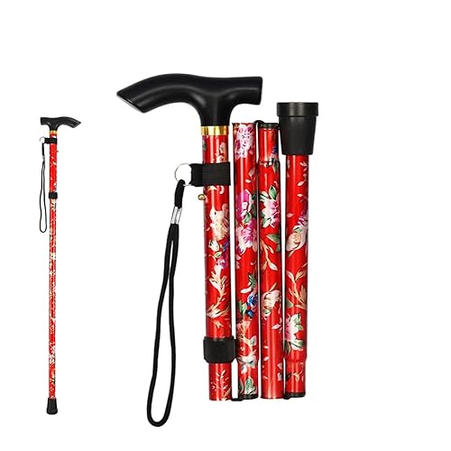 Gehstöcke,Faltbare Wanderstöcke Faltbar Gehstock Bergstock Spazierstock Wanderstock Canes Urlaubs Höhenverstellbar rutschfest Leicht Unisex Gehstock Aluminium Geschenk zum Vatertag Geburtstag von BOBOZHONG