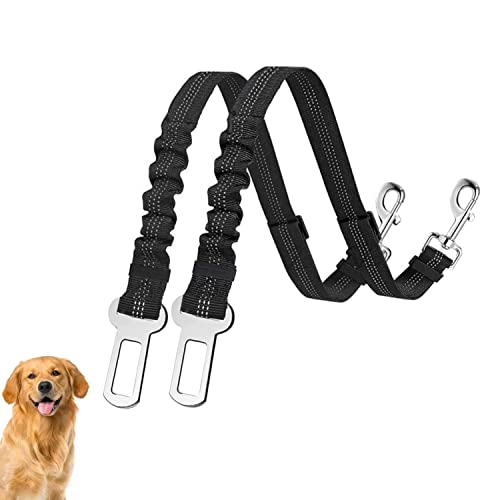 Hundegurt fürs Auto,2Stück Einstellbar Hundesicherheitsgurt Sicherheitsgeschirr Hundegurt Hunde Sicherheitsgurt für Auto Verstellbarer Anschnallgurt Hundesicherheitsgurte für Hunde und Katzen Schwarz von BOBOZHONG