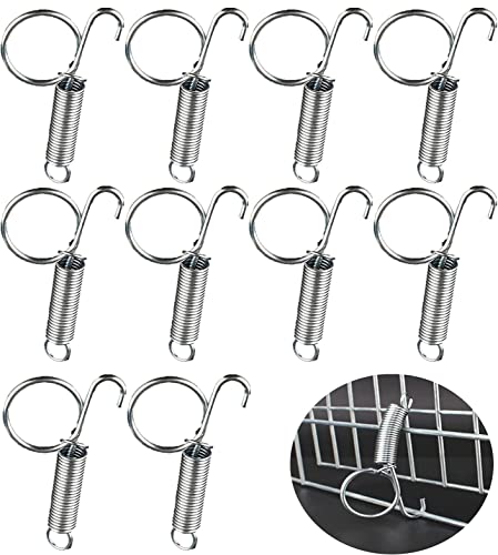 Kaninchenkäfig-Türhaken,10 PCS Federriegelhaken für Käfige Metall-Fingerhaken Federkäfigverschluss Käfigtür-Federhaken zur Befestigung von Kaninchen, Hund, Katze,Meerschweinchen, Hase,Haustierkäfigtür von BOBOZHONG