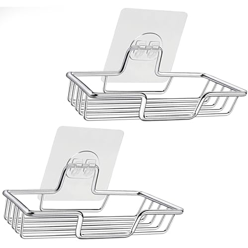 BOBOZHONG Seifenschale,2 Stück Seifenhalter Dusche Seifenablage ohne Bohren Seifenschale Edelstahl Seifenhalter Dusche für Bad und Küche,Toilette,Waschbecken von BOBOZHONG