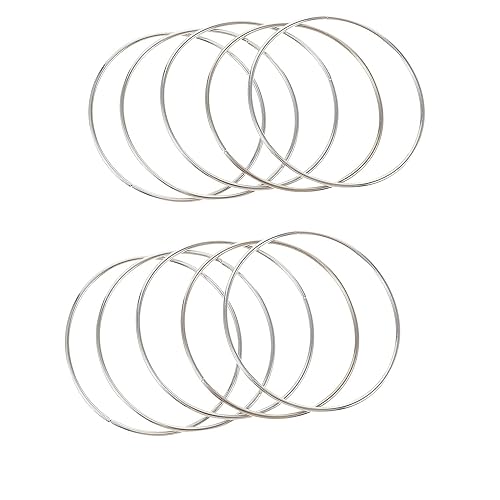 BOBOZHONG Traumfänger Runde Ringe,10 PCS Metall Handwerk Ringe Praktische Durable Dreamcatcher Hoop Metallring für Traumfänger Festival Kränze DIY Kunst und Handwerk Projekte (12cm) von BOBOZHONG