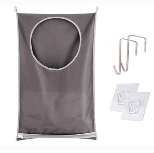 Wäschesack zum Aufhängen,Wäschebeutel Tür Wäschesammler Mit 2 Extra Edelstahl Türhaken Wäschekorb Tasche Wird In Schlafzimmerschränken Türen Wänden (77x50cm) von BOBOZHONG