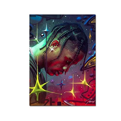 BOBSLA Poster Travis Scott Poster Rap Music Star Poster Leinwand Malerei Wandkunst Bild Poster Und Drucke Wohnkultur 50X70Cm Kein Rahmen von BOBSLA