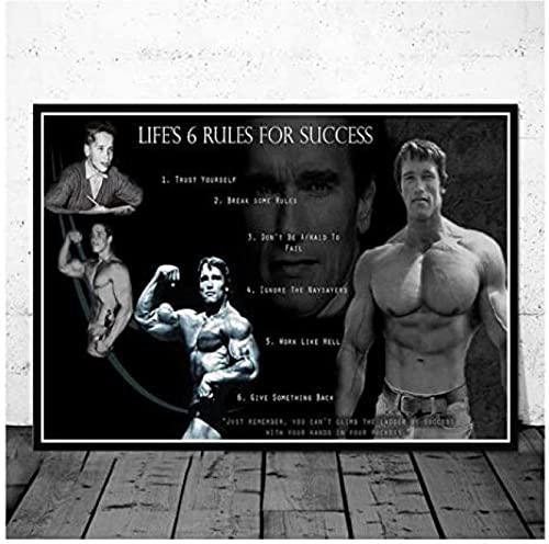 Poster Arnold Schwarzenegger Bodybuilding Fitness Poster Porträt Bilder Leinwand Malerei Wand Kunst Home Decor 50X70Cm Kein Rahmen von BOBSLA