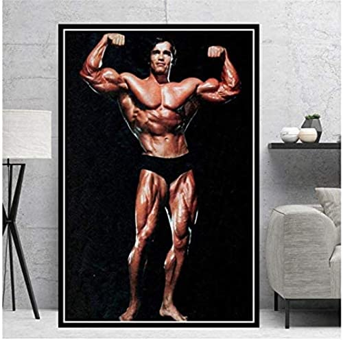 Poster Arnold Schwarzenegger Bodybuilding Fitness Poster Porträt Bilder Leinwand Malerei Wand Kunst Home Decor 50X70Cm Kein Rahmen von BOBSLA