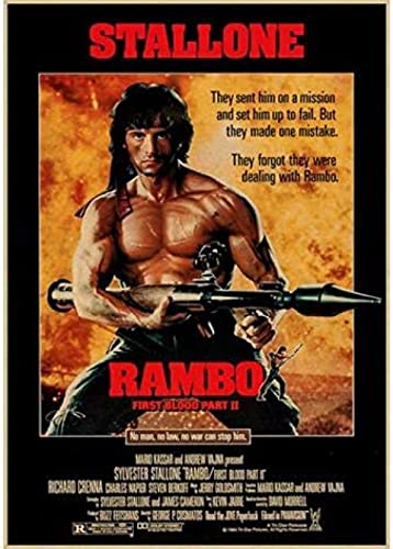 Poster Rambo Vintage Filmplakat, Wandkunst, Bilder, Leinwand, Malerei, Dekor, Kunstposter Und Drucke, Heimdekoration 50X70Cm Kein Rahmen von BOBSLA