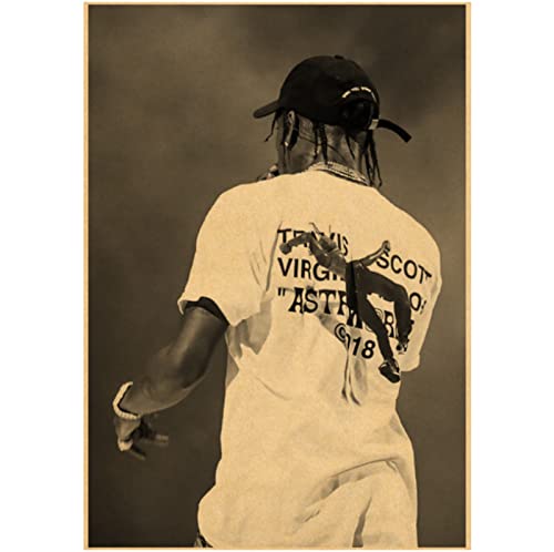 Poster Travis Scott Poster Rap Music Star Poster Leinwand Malerei Wandkunst Bild Poster Und Drucke Wohnkultur 50X70Cm Kein Rahmen von BOBSLA