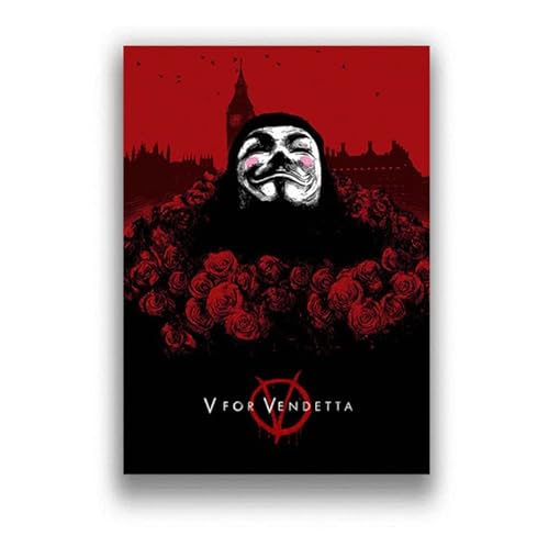 Poster V For Vendetta Classic Tv Movie Poster Art Wall Canvas Painting Posters And Prints Home Decor 50X70Cm Kein Rahmen von BOBSLA