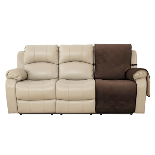 BOCTOPUG Samt-Bezug für Liegestuhl, wasserdichter Sofa-Schonbezug, Sofabezug, wasserabweisend, Couchbezug für Hunde, Haustiere (Braun, 76,2 cm links) von BOCTOPUG