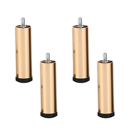 BOCbco 4 Stück Verstellbare Möbelbeine Aus Aluminiumlegierung, Rund, Für Schreibtisch/Sofa/Badezimmerschrank/Waschmaschinenfüße, Kühlschrankfüße, Schraubendurchmesser 8 Mm, Schalterschrauben/Gold/12Cm BOCbco 4 Stück Verstellbare Möbelbeine Aus Aluminiumlegierung, Rund, Für Schreibtisch/Sofa/Badezimmerschrank/Waschmaschinenfüße, Kühlschrankfüße, Schraubendurchmesser 8 Mm, Schalterschrauben/Gold/12Cm von BOCbco