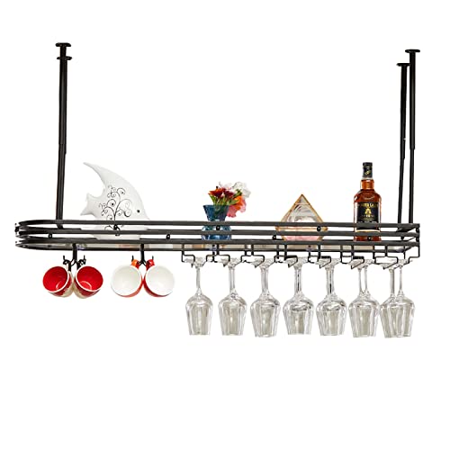 BOCbco Decken-Weinflaschenregale, Verstellbares Weinglas-Hängegestell, Hängende Champagnerkelchhalter, 31" 39" 47" Deckenhalterungsregal Zum Aufhängen Von Blumen/Black/80Cm BOCbco Decken-Weinflaschenregale, Verstellbares Weinglas-Hängegestell, Hängende Champagnerkelchhalter, 31" 39" 47" Deckenhalterungsregal Zum Aufhängen Von Blumen/Black/80Cm von BOCbco