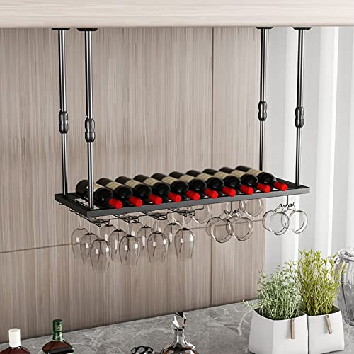 BOCbco Decken-Weinregale, Stemware-Regal, Wand-Weinglashalter, Decken-Weinflaschenregale, Verstellbare Höhe Und Breite, Schwebendes Weinlagerregal Aus Goldenem Edelstahl/Black/200Cm BOCbco Decken-Weinregale, Stemware-Regal, Wand-Weinglashalter, Decken-Weinflaschenregale, Verstellbare Höhe Und Breite, Schwebendes Weinlagerregal Aus Goldenem Edelstahl/Black/200Cm von BOCbco