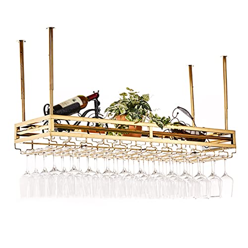 BOCbco Kreative Weinregale, Die Von Der Decke Hängen, Hängendes Weinglasregal, Flaschenhalter, Weinlagerregal Für Zuhause, Lagerregal, Bar, Keller, Kabine/Gold+A/100Cm BOCbco Kreative Weinregale, Die Von Der Decke Hängen, Hängendes Weinglasregal, Flaschenhalter, Weinlagerregal Für Zuhause, Lagerregal, Bar, Keller, Kabine/Gold+A/100Cm von BOCbco