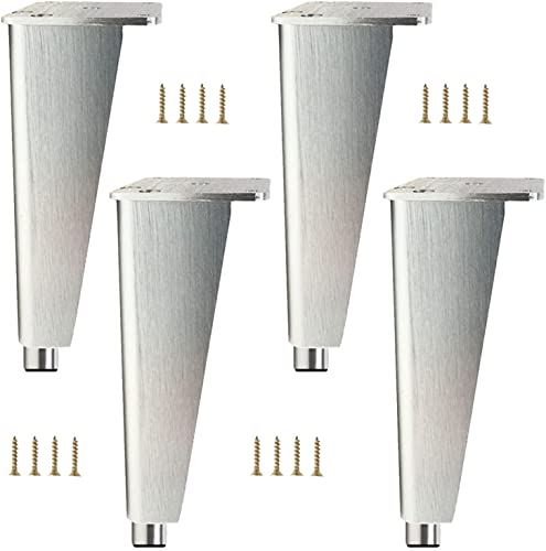 BOCbco Möbelbeine 8 cm 10 cm 12 cm 15 cm 18 cm 20 cm 25 cm 30 cm 35 Cm, 4 Stück Metall Tischbeine Verstellbare Möbelfüße Ersatzbeine Silber Für Schränke Sofas Schreibtische, Gold 22.3.28/Silver/35Cm(1 von BOCbco