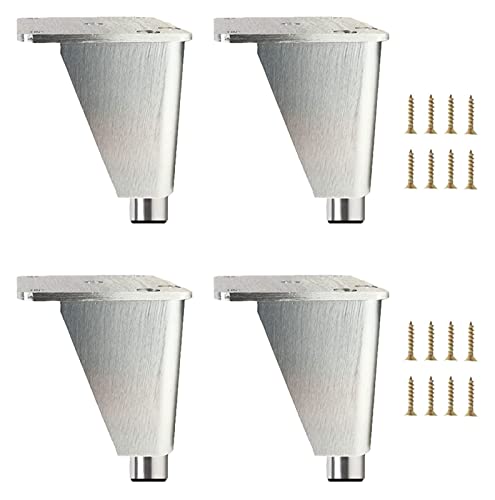 BOCbco Möbelbeine Verstellbar, Tischbeine Metall, Sofabeine, Schrankbeine, Couchtischbeine, Schreibtischbeine, Ersatz-Möbelfüße 4 Stk/Silver/35Cm(13.8In) von BOCbco
