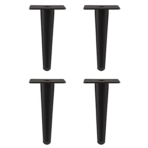 BOCbco Möbelfüße aus Metall, gerade, runde Röhren, Zubehör für Schrankfüße, Schwarz, 20 cm von BOCbco
