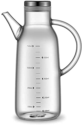 BOCbco Ölessigtöpfe, Öl- Und Essigmenage, Ölflaschen Für Die Küche, Olivenölspender Und Essigmenageflasche Mit Deckel Und Griff Aus Natürlichem Bambus, 550 Ml/750Ml von BOCbco