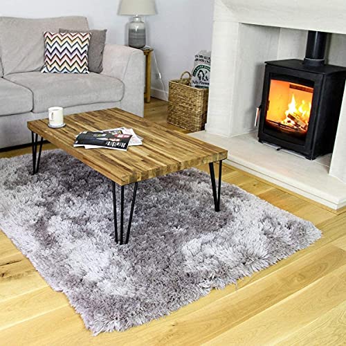 BOCbco Schwarz Vier Metall Haarnadel Tisch Stuhl Schreibtischbein 2 3 Stangen Design Bodenschutz Fuß Zwei Drei Möbelbank Kaffee Esszimmer (2 Stangen – 15,7 Zoll, Schwarz 10 Mm) Tisch- Und Stuhlbeine von BOCbco