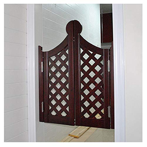 BOCbco Swinging Cafe Doors Half Waist Door Auto Close Two-Way Swing Indoor Partition Lindenholz, Anpassbare Größe Farbe/Brown/70 * 70Cm von BOCbco