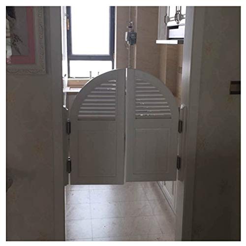 BOCbco Swinging Cafe Doors Space Interval Louver Symmetry Massivholz Anti-Cracking Balcony Pine, Anpassbare Größe Farbe/White/90 * 80Cm von BOCbco