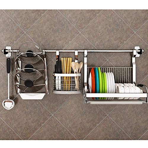 BOCbco Wall-Mounted Sink Dish Drying Rack, Kitchen Stainless Steel Drainer Rack, Large Multi-Function Cutlery Storage Rack/100Cm Bar B BOCbco Wall-Mounted Sink Dish Drying Rack, Kitchen Stainless Steel Drainer Rack, Large Multi-Function Cutlery Storage Rack/100Cm Bar B von BOCbco