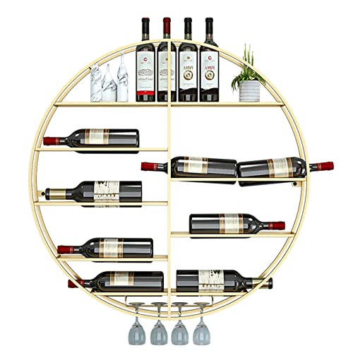 BOCbco Wandmontierte Weinregale Mit Weingläser-Aufbewahrung, Weingläser-Metallregal, Weinregal-Regal Für Die Wand, Weinflaschenregale Für Bars, Restaurants, Küchen, Stemware-Halter/Gold/Diameter 60Cm BOCbco Wandmontierte Weinregale Mit Weingläser-Aufbewahrung, Weingläser-Metallregal, Weinregal-Regal Für Die Wand, Weinflaschenregale Für Bars, Restaurants, Küchen, Stemware-Halter/Gold/Diameter 60Cm von BOCbco