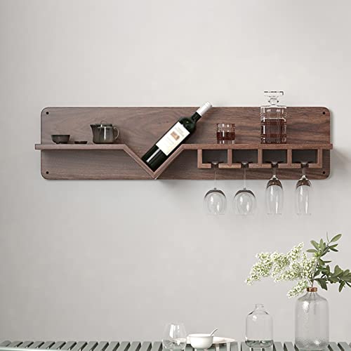 BOCbco Wandmontierter Weinflaschenhalter, 39-Zoll-Weinglas-Trockenaufhänger, Holz, Hängeregal, Stemware-Lagerregal, Weinglas – Weinflaschen-Präsentationsregal/Solid Wood/100Cm von BOCbco
